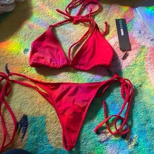 2 Piece Bikini from Fashion Nova. Color Red. Size Medium but fits like a Small.